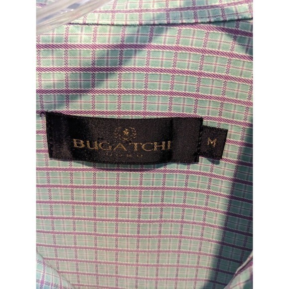 Bugatchi Men's Classic Fit short Sleeve Button Down plaid Shirt‎ Size medium - Picture 3 of 3